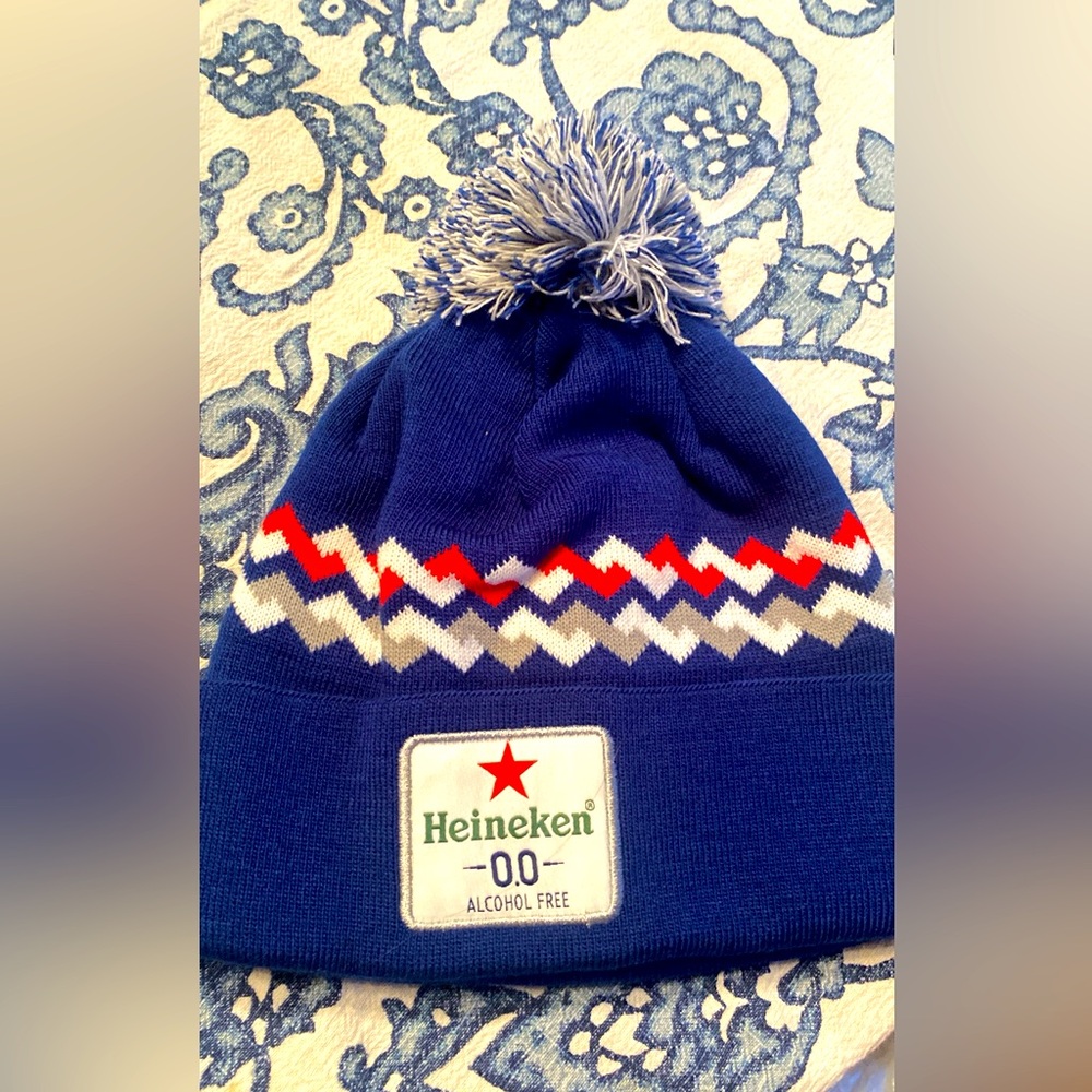 New Heineken alcohol free 0.0% Tuc Stocking Ski Winter Hat Pom
